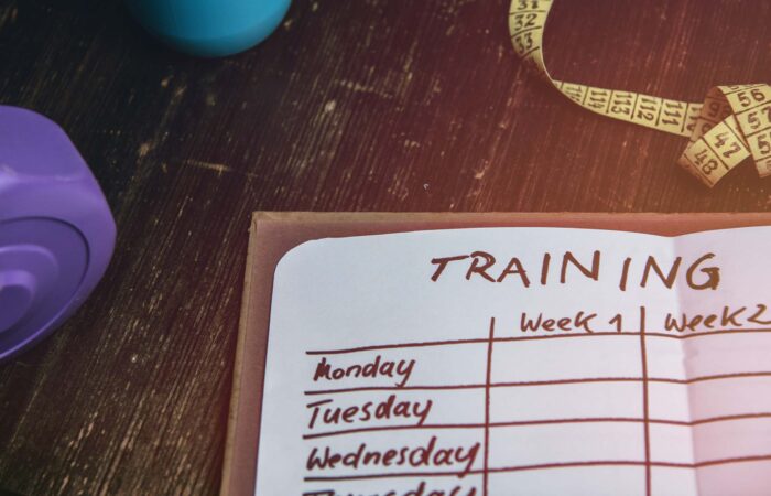 Trainingsplan mit den Wochentagen